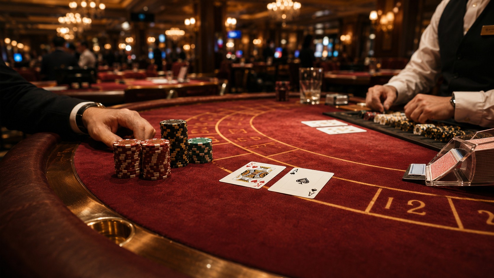 Blackjack mesa com cartas